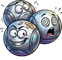 Pétanque balls (not unlocked yet) : Throwing weapon, 14 damage, can be used 3 times. Pétanque balls