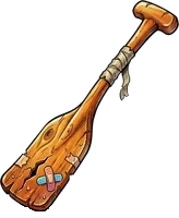 Paddle (not unlocked yet) : Long weapon, 9 damage, +10% counter-attack. Paddle